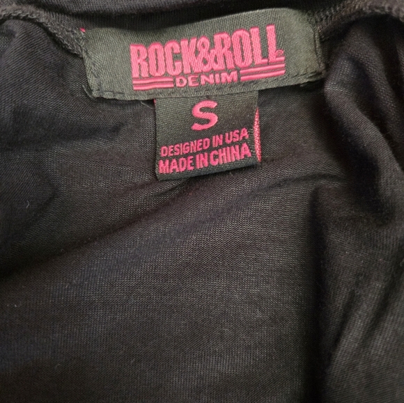 ROCK & ROLL COWGIRL Black Open Front Sweater with Colorful Embroidery Back.Small - Picture 8 of 13